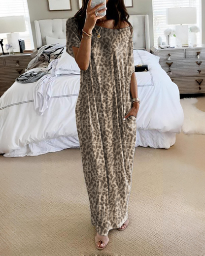 Off-Shoulder Batwing Sleeve Maxi Dress